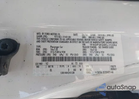 2014 Ford Focus Se from USA, damaged, VIN 1FADP3K24EL313352